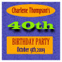 Square Party Time Birthday Label